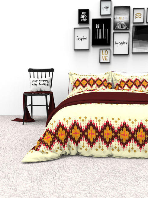 The White Moss Denmark Double bed 100% cotton bedsheet with 2 pillow covers